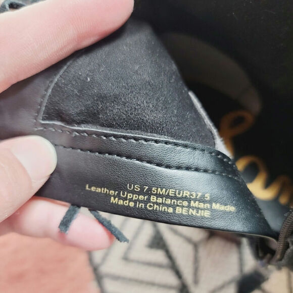 SAM EDELMAN BENJIE FRINGE POINTED TOE HEELED BOOTS IN BLACK, SZ 7.5 - Picture 12 of 13